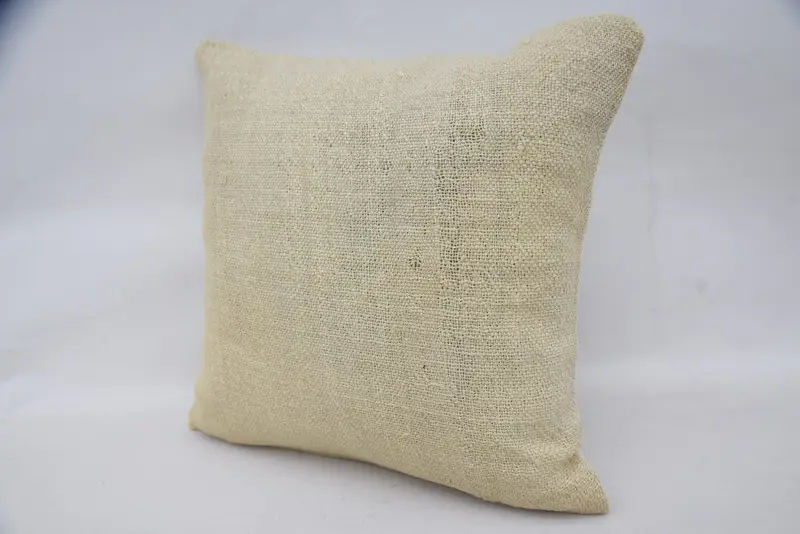 Interior Designer Pillow, Cushion Case, 16x16 Beige Pillow, Pet Pillow Sham, Neutral Pillow, Throw Kilim Pillow, Ethnical Kilim Rug Pillow - 3
