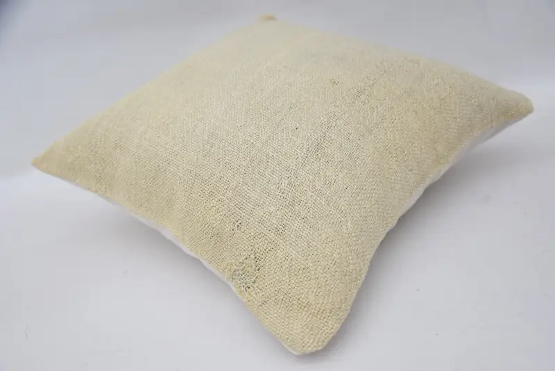 Interior Designer Pillow, Cushion Case, 16x16 Beige Pillow, Pet Pillow Sham, Neutral Pillow, Throw Kilim Pillow, Ethnical Kilim Rug Pillow - 6