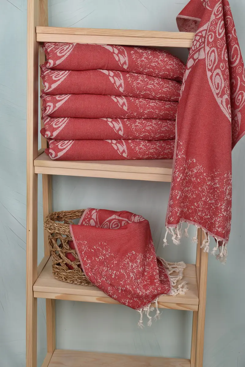 Bridesmaid Gifts, Handmade Gift, Monogram Kitchen Towel, 36x18 Cotton Carretta Patterned Towel, Monogrammed Hand Towel, Travel Towel, Home Gift - 4