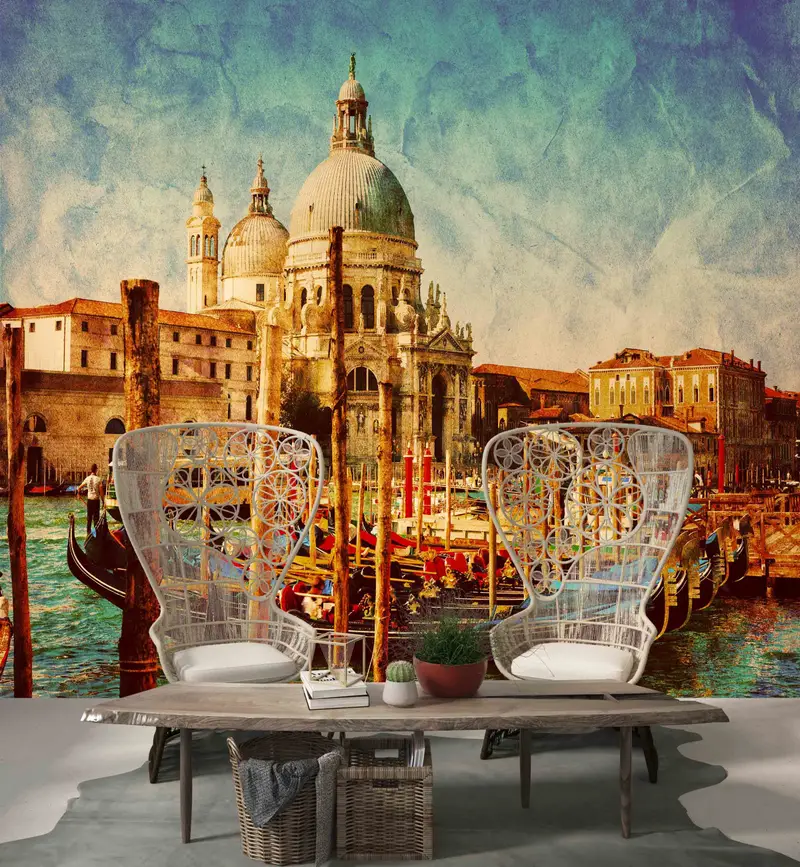 Italy Wall Stickers, Landscape Mural, Old Venice Landscape Paper Art, Cityscape Paper Craft, Modern Wallpaper, Contact Paper, Landscape Art, - 7
