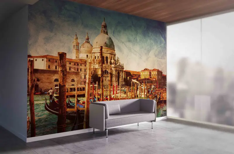 Italy Wall Stickers, Landscape Mural, Old Venice Landscape Paper Art, Cityscape Paper Craft, Modern Wallpaper, Contact Paper, Landscape Art, - 1