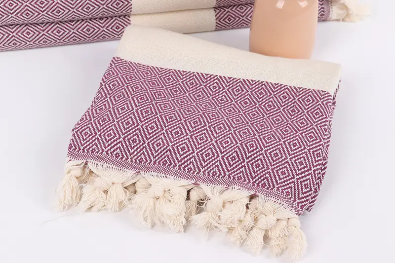 First Wedding Anniversary Gift, 70x40 Cotton Diamond Towel, Bachelorette Party Favors, Handmade Gift, Bachelor Gift, Luxury towel, Bridesmaid Towel - 5