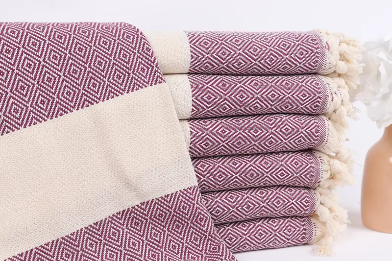 First Wedding Anniversary Gift, 70x40 Cotton Diamond Towel, Bachelorette Party Favors, Handmade Gift, Bachelor Gift, Luxury towel, Bridesmaid Towel - 1