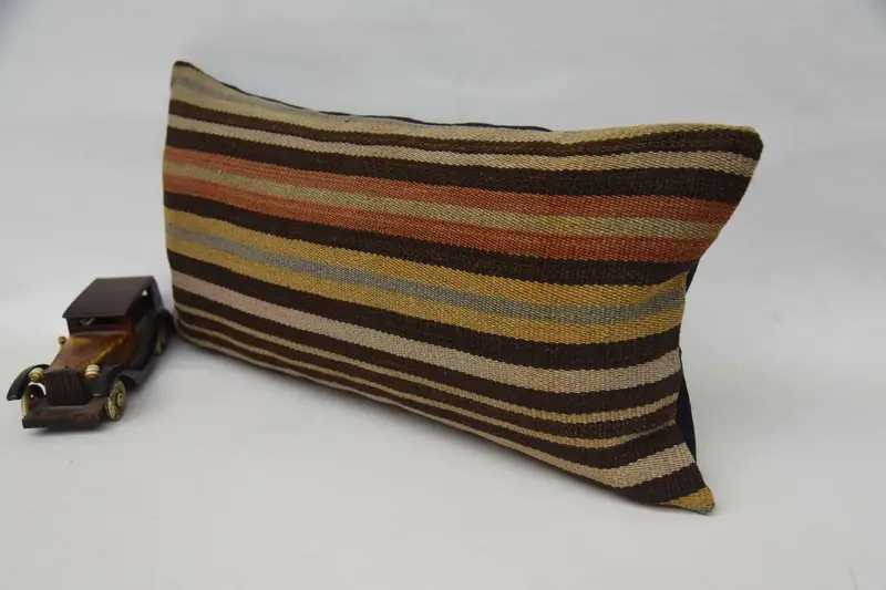 Turkish Pillow, Boho Pillow, Home Decor Pillow, Outdoor Cushion Cover, Colorful Pillow Cover, Pillow, 12x24 Brown Pillow Cover - 3