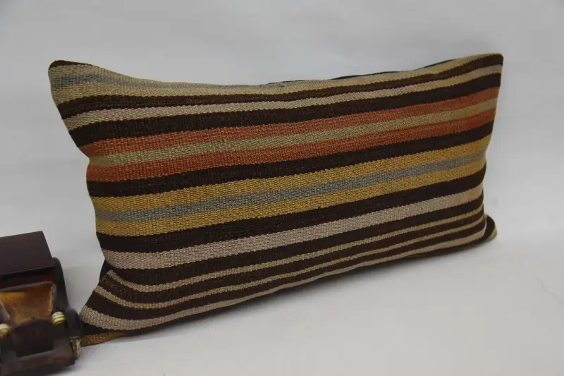 Turkish Pillow, Boho Pillow, Home Decor Pillow, Outdoor Cushion Cover, Colorful Pillow Cover, Pillow, 12x24 Brown Pillow Cover - 2