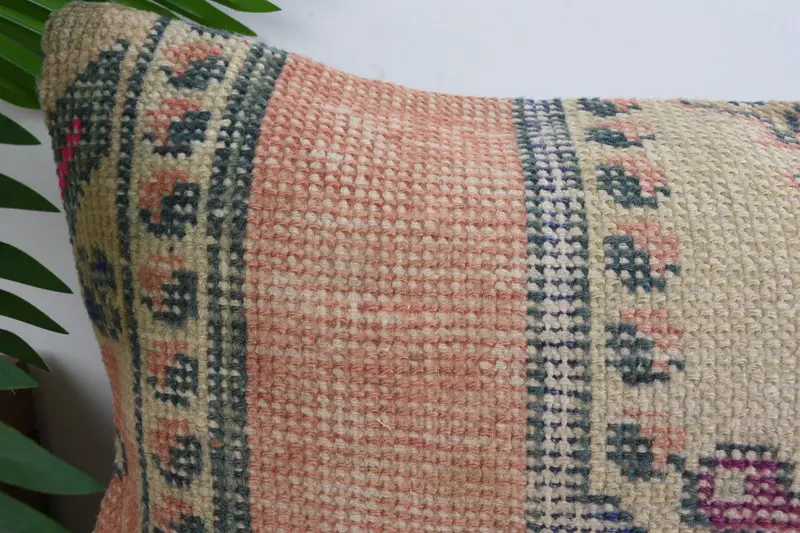 Boho Pillow Sham Cover, Morroccon Kilim Cushion Cushion Cover, Cushion Case, 12x48 Beige Pillow Sham, Kilim Pillow Cover, Throw Kilim Pillow - 2