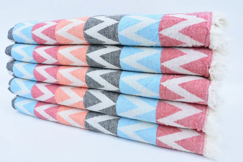 Personalized Bridesmaid Gift, Bachelor Party Favors, Customized Turkish Towel, Organic towel, 70x40 Cotton Zigzag Design Towel, Housewarming Gift - 4