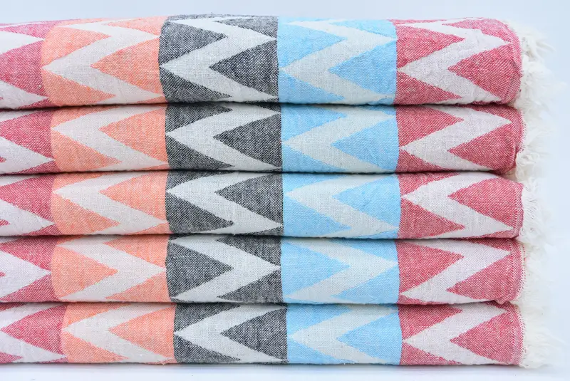 Personalized Bridesmaid Gift, Bachelor Party Favors, Customized Turkish Towel, Organic towel, 70x40 Cotton Zigzag Design Towel, Housewarming Gift - 2