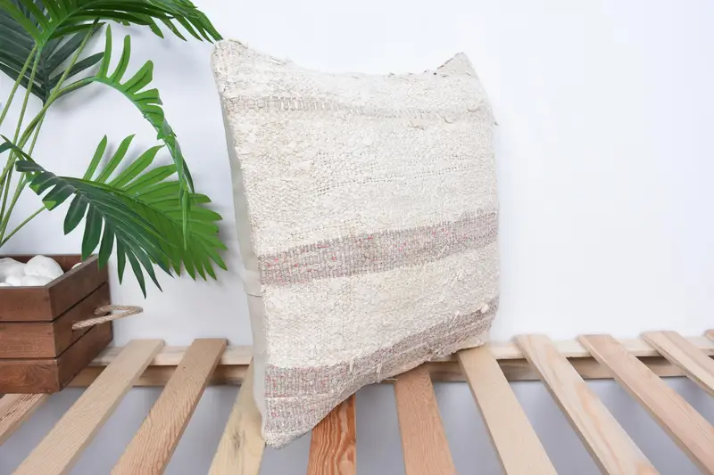Cushion Cover, Gift Pillow, Bright Pillow Sham, Outdoor Patio Cushion, Interior Designer Pillow, Kilim Pillow Cover, 16x16 White Cushion - 4