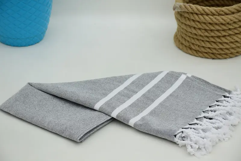 En iyi arkadaş düğün hediyesi, monogram mutfak havlu, 40x18 pamuklu çizgili havlu, onun için kişiselleştirilmiş hediye, monogramlı el havlu, mutfak havlu - 3