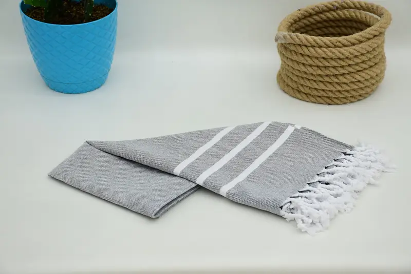 En iyi arkadaş düğün hediyesi, monogram mutfak havlu, 40x18 pamuklu çizgili havlu, onun için kişiselleştirilmiş hediye, monogramlı el havlu, mutfak havlu - 4
