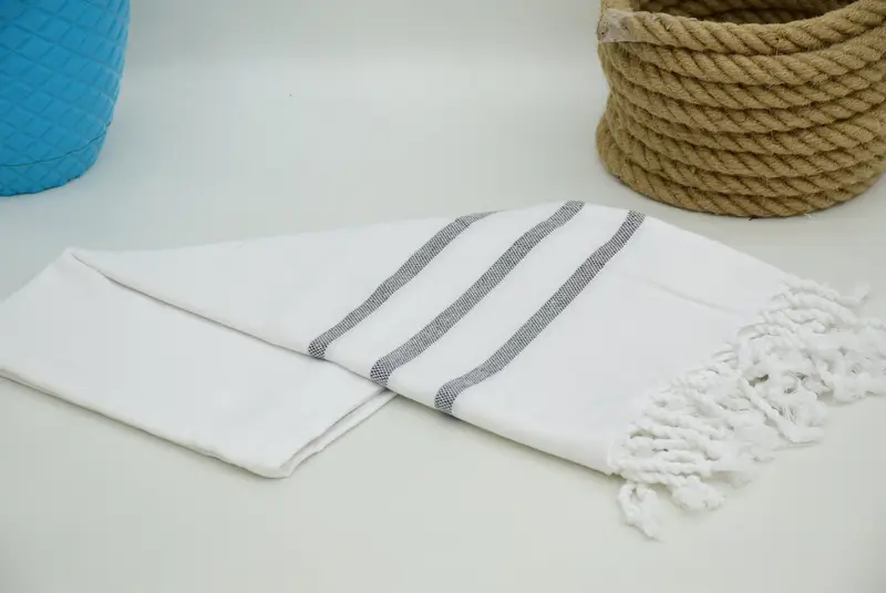 En iyi arkadaş düğün hediyesi, monogram mutfak havlu, 40x18 pamuklu çizgili havlu, onun için kişiselleştirilmiş hediye, monogramlı el havlu, mutfak havlu - 6