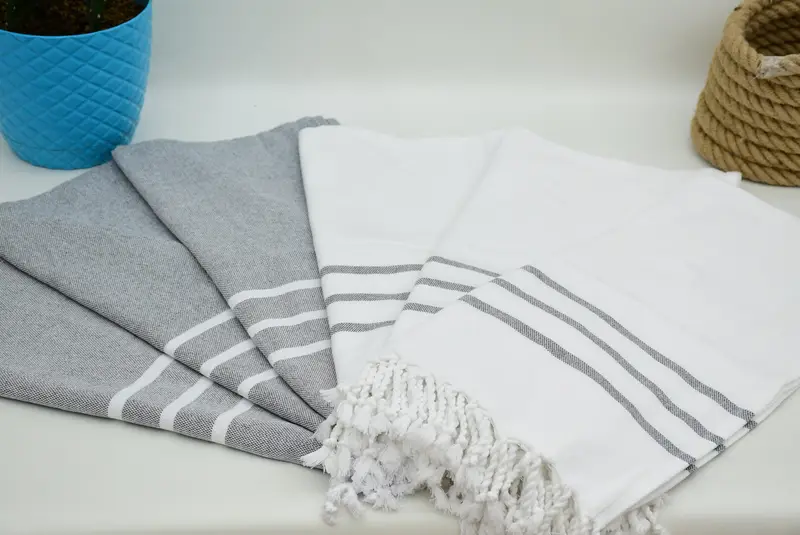 En iyi arkadaş düğün hediyesi, monogram mutfak havlu, 40x18 pamuklu çizgili havlu, onun için kişiselleştirilmiş hediye, monogramlı el havlu, mutfak havlu - 7