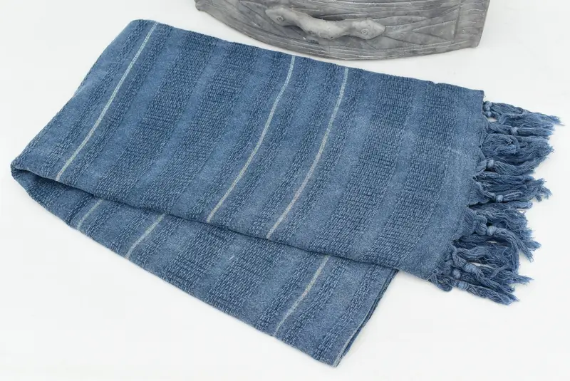 Bridesmaid Gift Towel, Best Beach Towel, Bathroom Towel, Turkish Bath Towel USA, 68x36 Cotton Stonewashed Striped Towel, Lightweight Turkish towel - 4