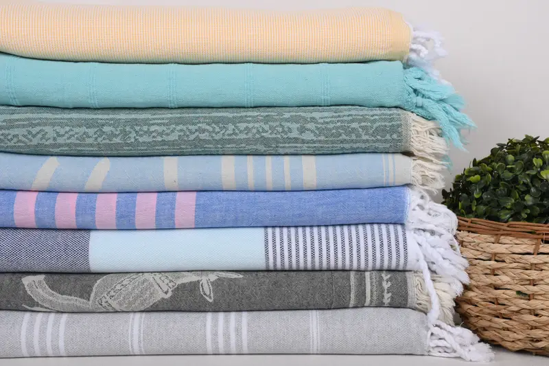 Handmade Gift, Turkish beach towel, Embroidered Towel, Turkish Towel Set, Absorbent Turkish towel, 70x40 Cotton Set of 8 Towel, Turkish Towel Bulk - 2