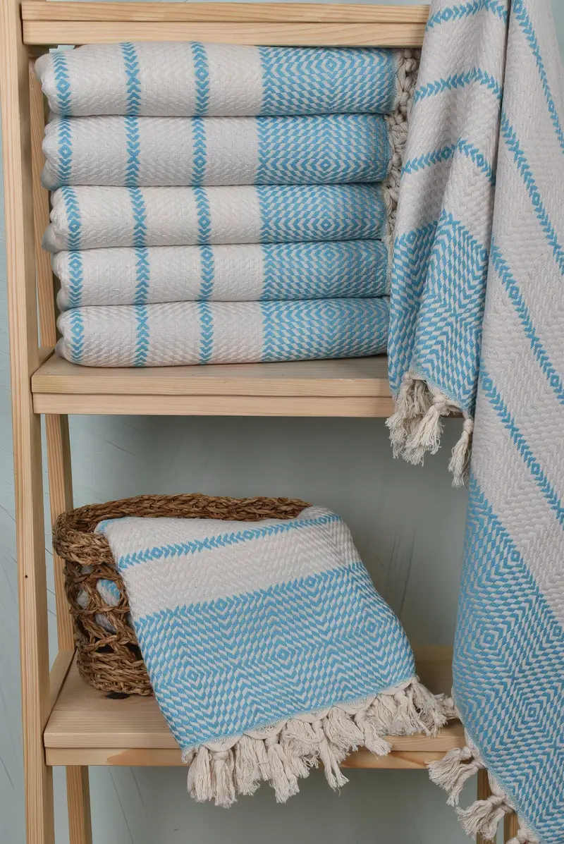 Bride Gift, Sand-resistant towel, 80x40 Cotton Diamond Towel, Friends Beach Towel, Lightweight Turkish towel, Personalized Turkish Towel - 3