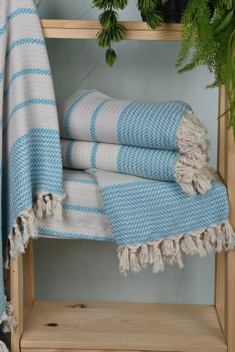 Bride Gift, Sand-resistant towel, 80x40 Cotton Diamond Towel, Friends Beach Towel, Lightweight Turkish towel, Personalized Turkish Towel - 6