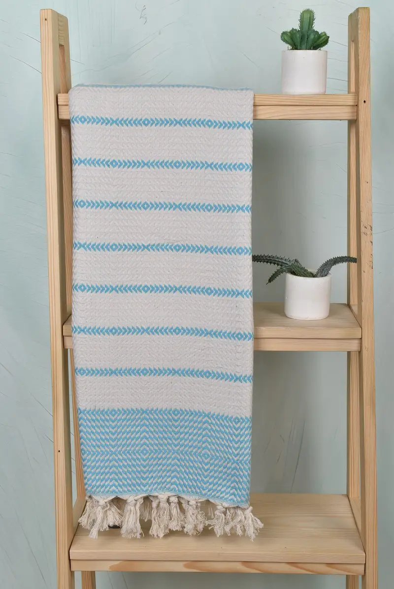 Bride Gift, Sand-resistant towel, 80x40 Cotton Diamond Towel, Friends Beach Towel, Lightweight Turkish towel, Personalized Turkish Towel - 8