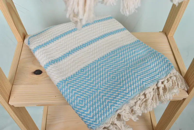 Bride Gift, Sand-resistant towel, 80x40 Cotton Diamond Towel, Friends Beach Towel, Lightweight Turkish towel, Personalized Turkish Towel - 5