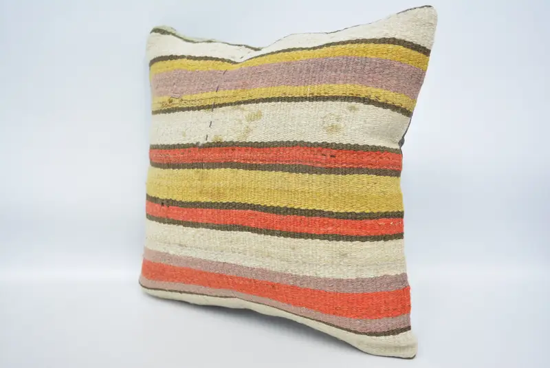 16x16 Beige Cushion Cover, Cushion Case, Sofa Bolster Cushion Cover, Interior Designer Pillow, Kilim Pillow, Christmas Pillow Sham, Vintage Pillow - 4