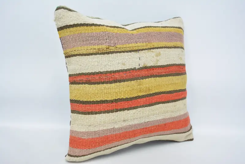 16x16 Beige Cushion Cover, Cushion Case, Sofa Bolster Cushion Cover, Interior Designer Pillow, Kilim Pillow, Christmas Pillow Sham, Vintage Pillow - 3