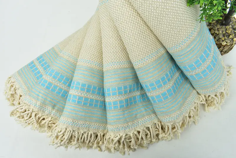 Custom Towel, Beach towel, Spa Towel, Bridesmaid Gift Towel, Beach Theme Bachelorette Party Gifts, 68x40 Linen Striped Towel, Valentines Day Gift - 4
