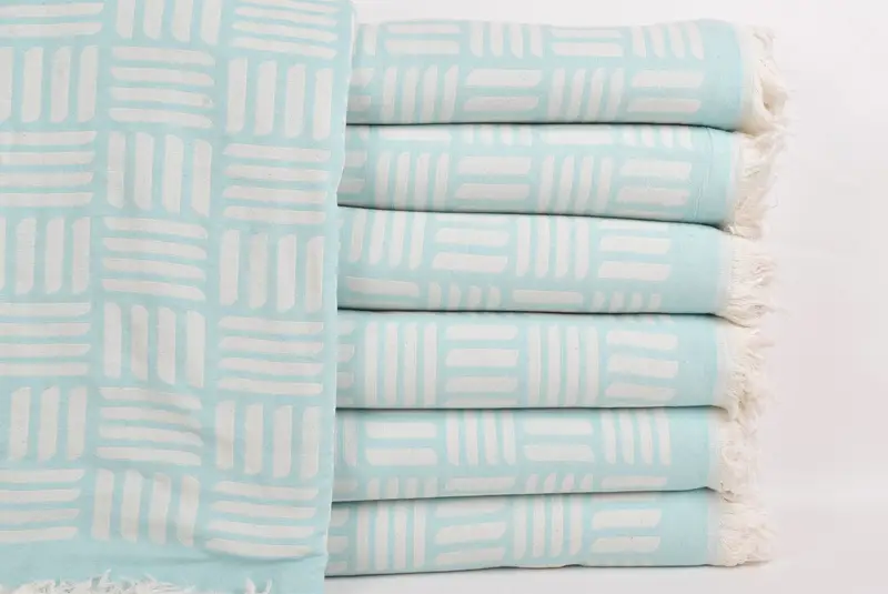 Custom Wedding Gifts, Shower Curtain, Bachelorette Party Favors, Best Wedding Gift, Bridal Shower Gift, Beach Blanket, 96x88 Cotton Geometric Towel - 1