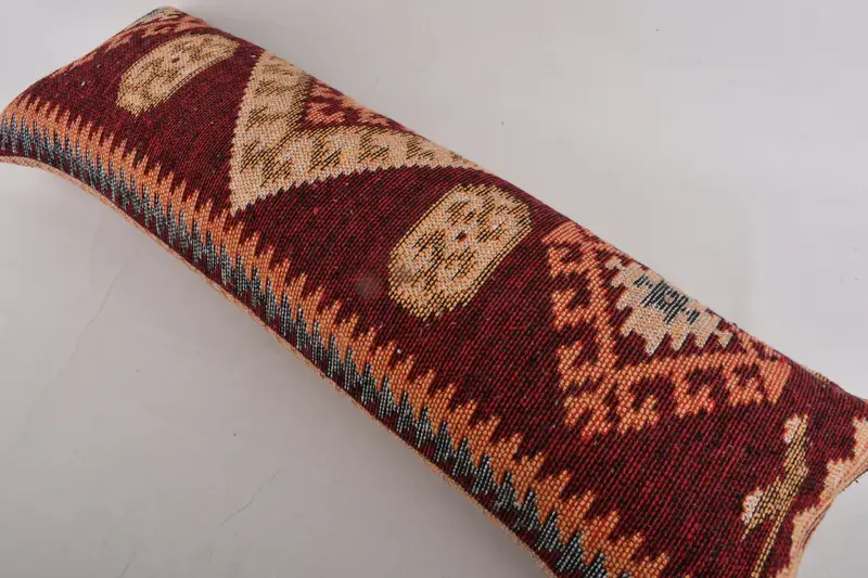 Kilim Cushion Sham, Kilim Pillow Cover, Cushion Cover, Tribal Cushion Case, Car Pillow Cover, Pillow for Couch, 12x36 Yellow Pillow - 7