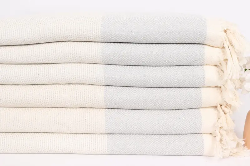 104x80 Cotton Diamond Towel, Monogram Blanket, Turkish Blanket, Shower Curtain, Thanksgiving Tablecloth, Boho Throw Blankets, Bachelorette Favor - 3