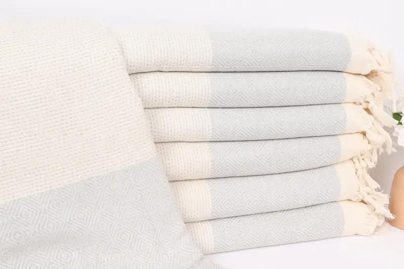 104x80 Cotton Diamond Towel, Monogram Blanket, Turkish Blanket, Shower Curtain, Thanksgiving Tablecloth, Boho Throw Blankets, Bachelorette Favor - 1