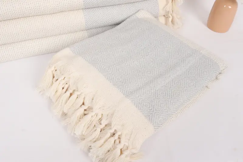 104x80 Cotton Diamond Towel, Monogram Blanket, Turkish Blanket, Shower Curtain, Thanksgiving Tablecloth, Boho Throw Blankets, Bachelorette Favor - 5