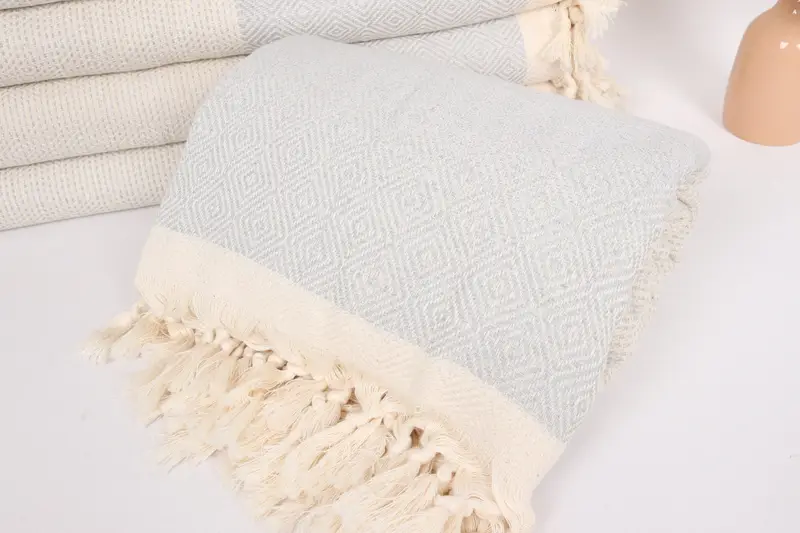 104x80 Cotton Diamond Towel, Monogram Blanket, Turkish Blanket, Shower Curtain, Thanksgiving Tablecloth, Boho Throw Blankets, Bachelorette Favor - 4