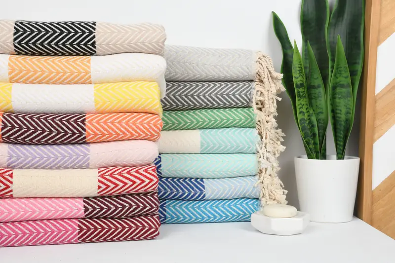 Monogrammed Beach Towel, Merry Christmas Gifts, Lightweight Turkish towel, Bridesmaid Gifts, 70x40 Cotton Chevron Towel, Handmade Turkish Towel - 2