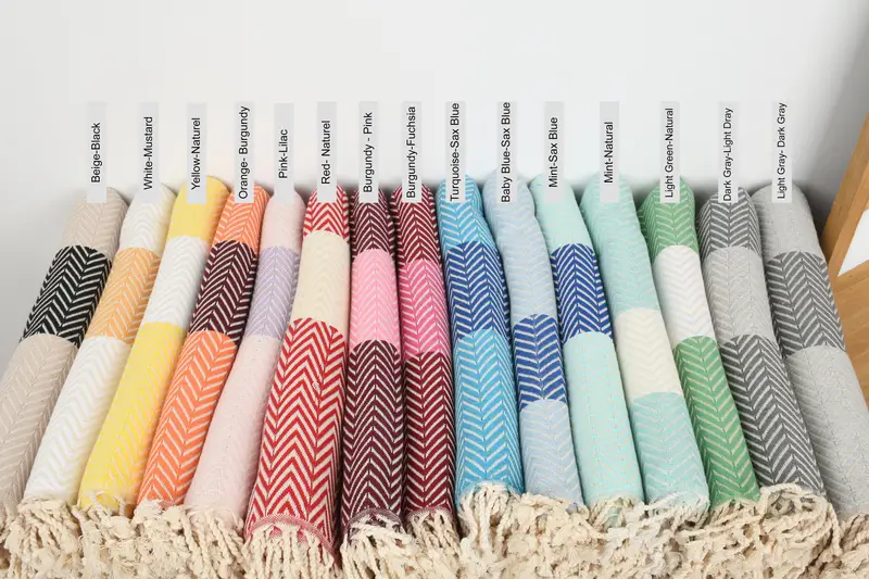 Monogrammed Beach Towel, Merry Christmas Gifts, Lightweight Turkish towel, Bridesmaid Gifts, 70x40 Cotton Chevron Towel, Handmade Turkish Towel - 1