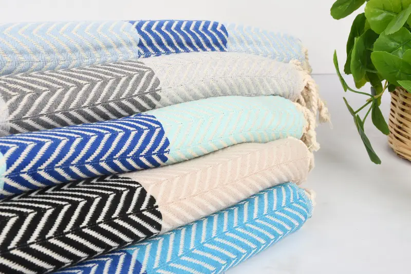 Monogrammed Beach Towel, Merry Christmas Gifts, Lightweight Turkish towel, Bridesmaid Gifts, 70x40 Cotton Chevron Towel, Handmade Turkish Towel - 3