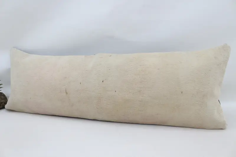 Outdoor Cushion, Vintage Kilim Pillow, Cushion Cover, Home Decor Pillow, Turkish Pillow, 12x36 Beige Pillow, Wool Kilim Pillow Cushion - 5