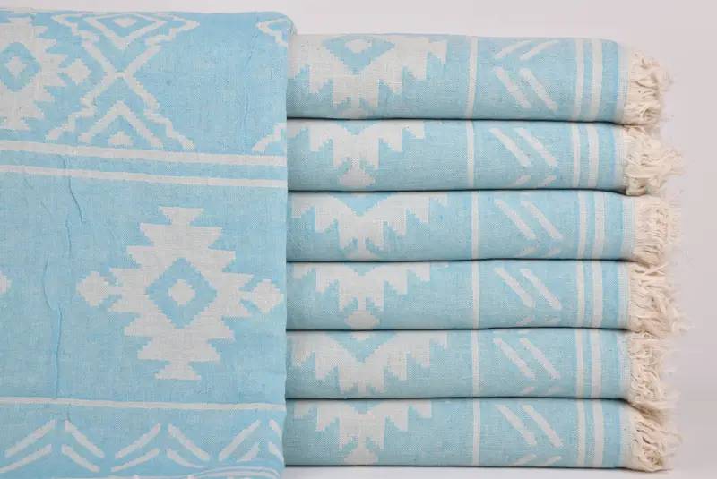 Turkish Bath Towel Organic Cotton Turquoise, 40x73 Inches - Product image 1