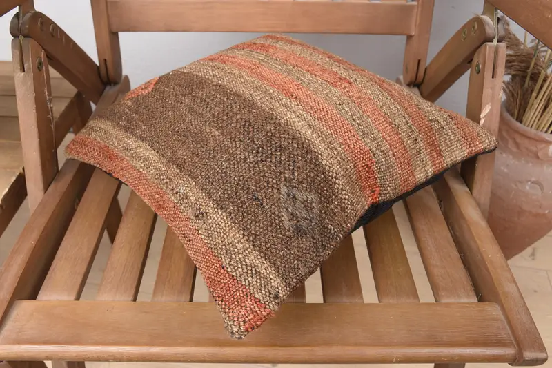 Aesthetic Pillow Cover, Interior Designer Pillow, 14x14 Brown Cushion Case, Boho Pillow, Vintage Pillow, Pillow, Custom Cushion Case - 4