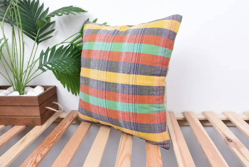 Decorative Cushion Cover, Interior Designer Pillow, Vintage Kilim Throw Pillow, Gift Pillow, 18x18 Green Cushion, Cushion Case - 5