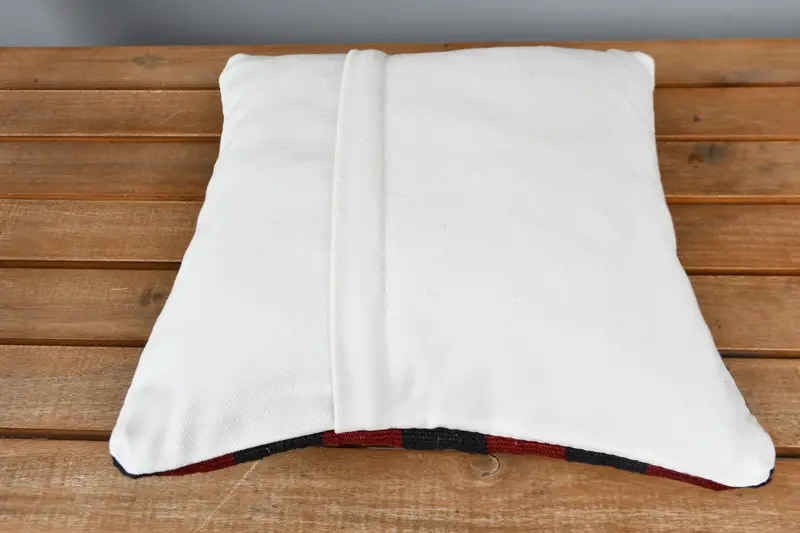 Authentic Cushion Case, Ethnical Kilim Rug Pillow, Vintage Kilim Throw Pillow, 12x12 Red Pillow Case, Handwoven Cushion Cover, Kilim Pillow, Pillow - 5