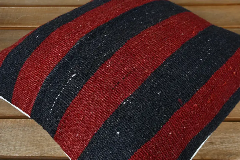 Authentic Cushion Case, Ethnical Kilim Rug Pillow, Vintage Kilim Throw Pillow, 12x12 Red Pillow Case, Handwoven Cushion Cover, Kilim Pillow, Pillow - 4