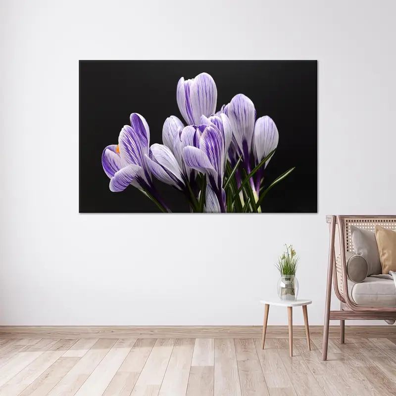 Crocus Lover Gift,Purple Canvas Art, Purple Flower, Modern Canvas Decor, Luxury Artwork, Wall Hanging Art , Home Art Decor, Canvas Art Decor - 5