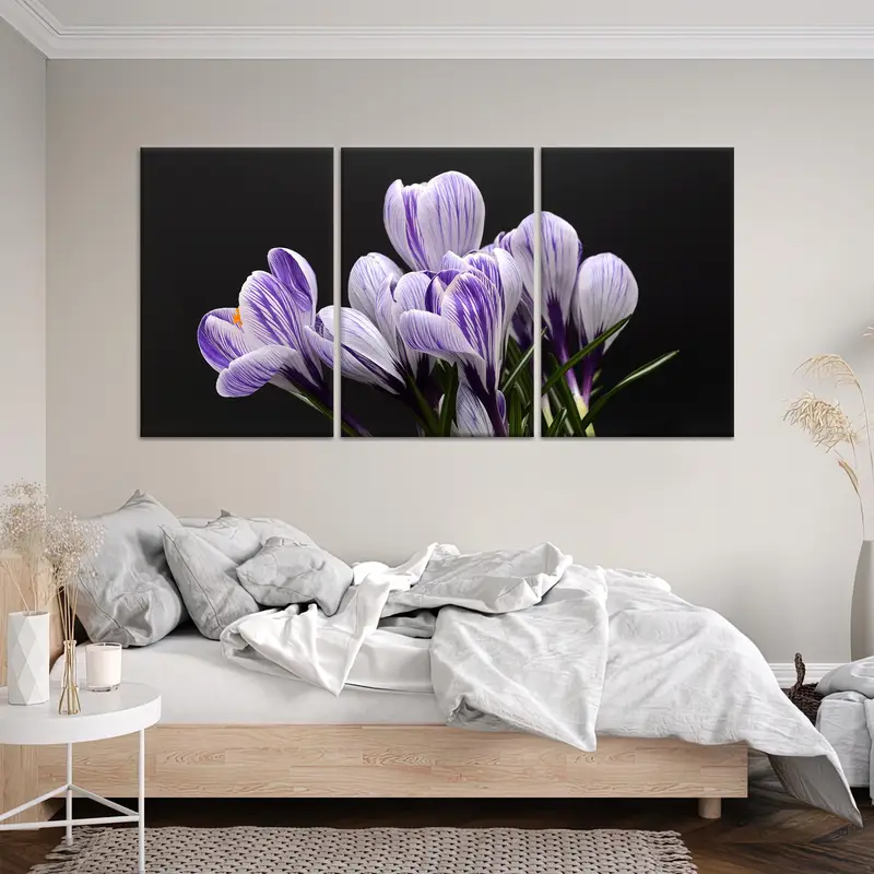 Crocus Lover Gift,Purple Canvas Art, Purple Flower, Modern Canvas Decor, Luxury Artwork, Wall Hanging Art , Home Art Decor, Canvas Art Decor - 6