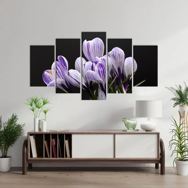Crocus Lover Gift,Purple Canvas Art, Purple Flower, Modern Canvas Decor, Luxury Artwork, Wall Hanging Art , Home Art Decor, Canvas Art Decor - 8