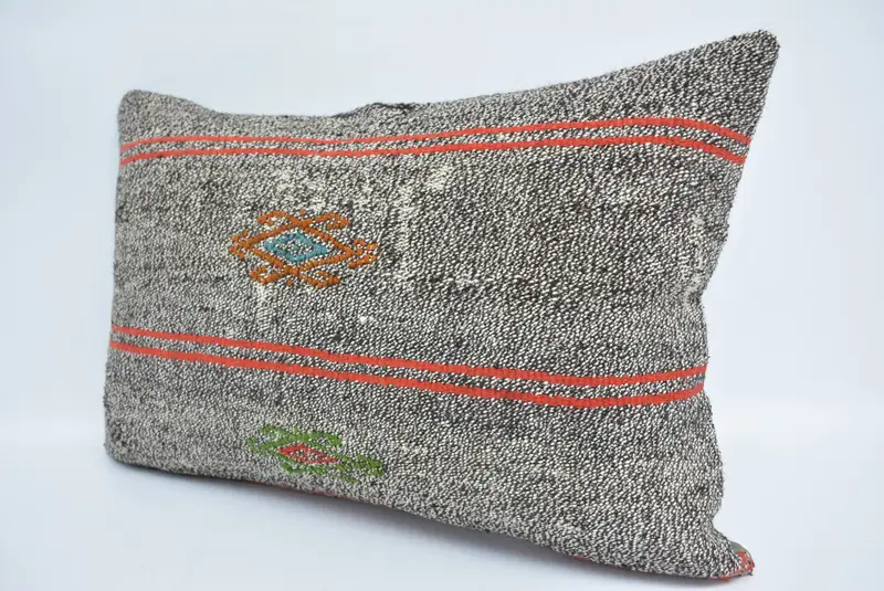 16x24 Brown Cushion Case, Vintage Kilim Pillow, Handmade Rug Seat Cushion Cover, Interior Designer Pillow, Pillow, Ethnical Kilim Rug Pillow - 4