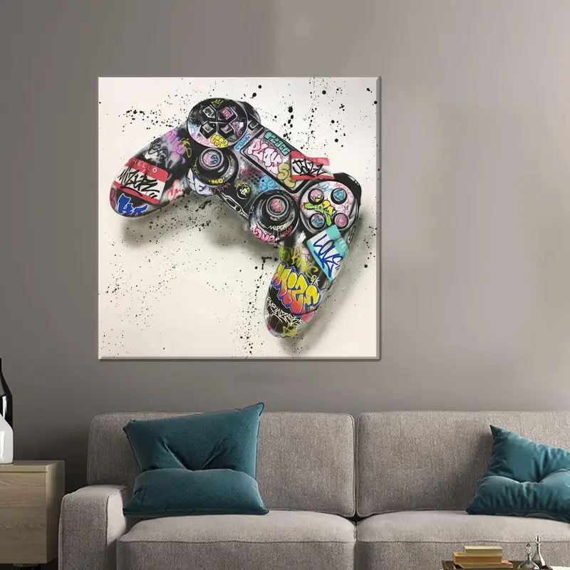 Elegant Banksy Graffiti Printed Glass for Modern Game Rooms