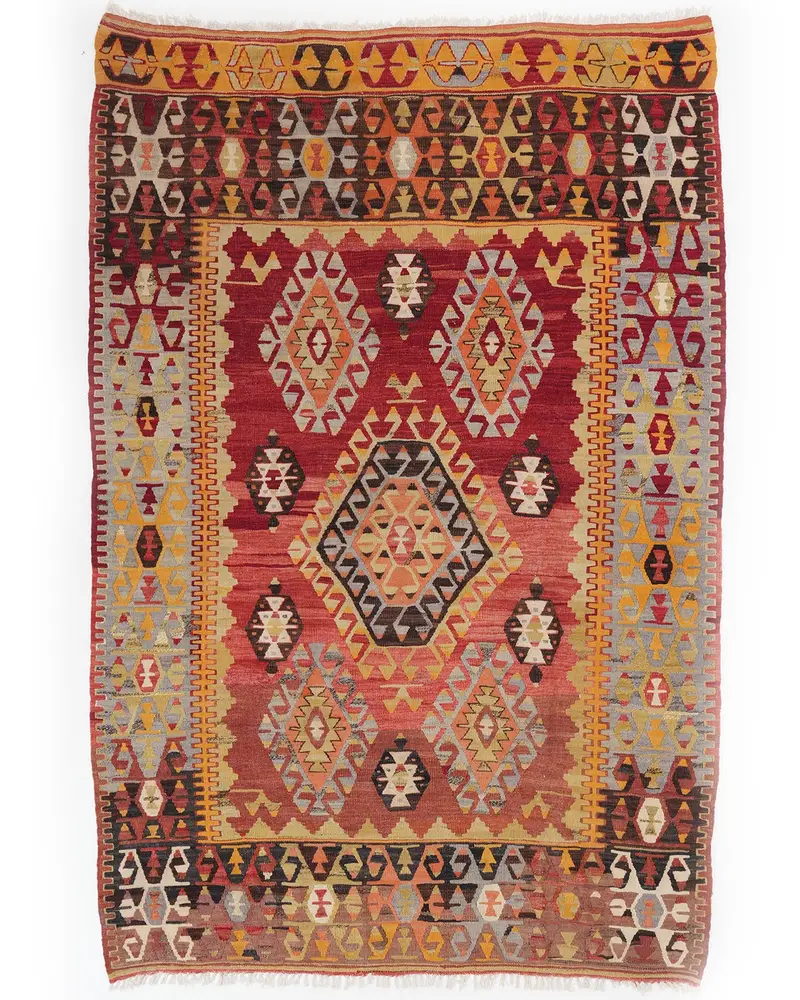 Kırmızı Halı, 5,2x7,3 ft Zarif Konfor