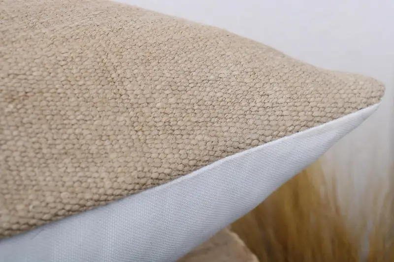 Pillow Sham, Vintage Kilim Pillow, Pillow for Couch, 16x24 Beige Pillow Cover, Bolster Throw Cushion, Pillow for Sofa - 6