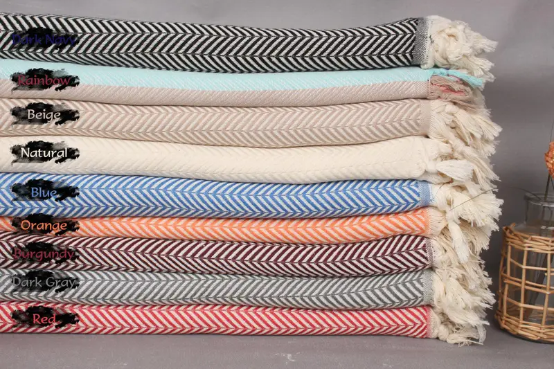 Custom Shower Curtain, Woven Blanket, Organic Throw, Bridal Party Gifts, Bachelorette Party Favors, 92x76 Cotton Chevron Towel, Personalized Blanket - 1