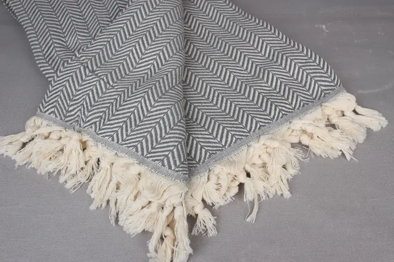 Custom Shower Curtain, Woven Blanket, Organic Throw, Bridal Party Gifts, Bachelorette Party Favors, 92x76 Cotton Chevron Towel, Personalized Blanket - 8